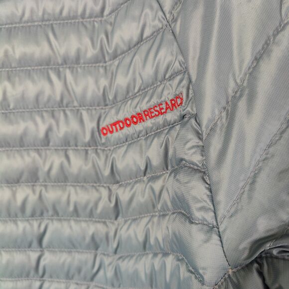 Outdoor Research Mens Large Verismo Hooded Down Jacket Blue Full Zip (Read Desc) - Picture 4 of 8